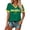Z1Green, variant on Womens Soccer Jersey V Neck Short Sleeve Brazil South America Letter Graphic Football Fan Athletic Match Day Sports Jersey Shirt