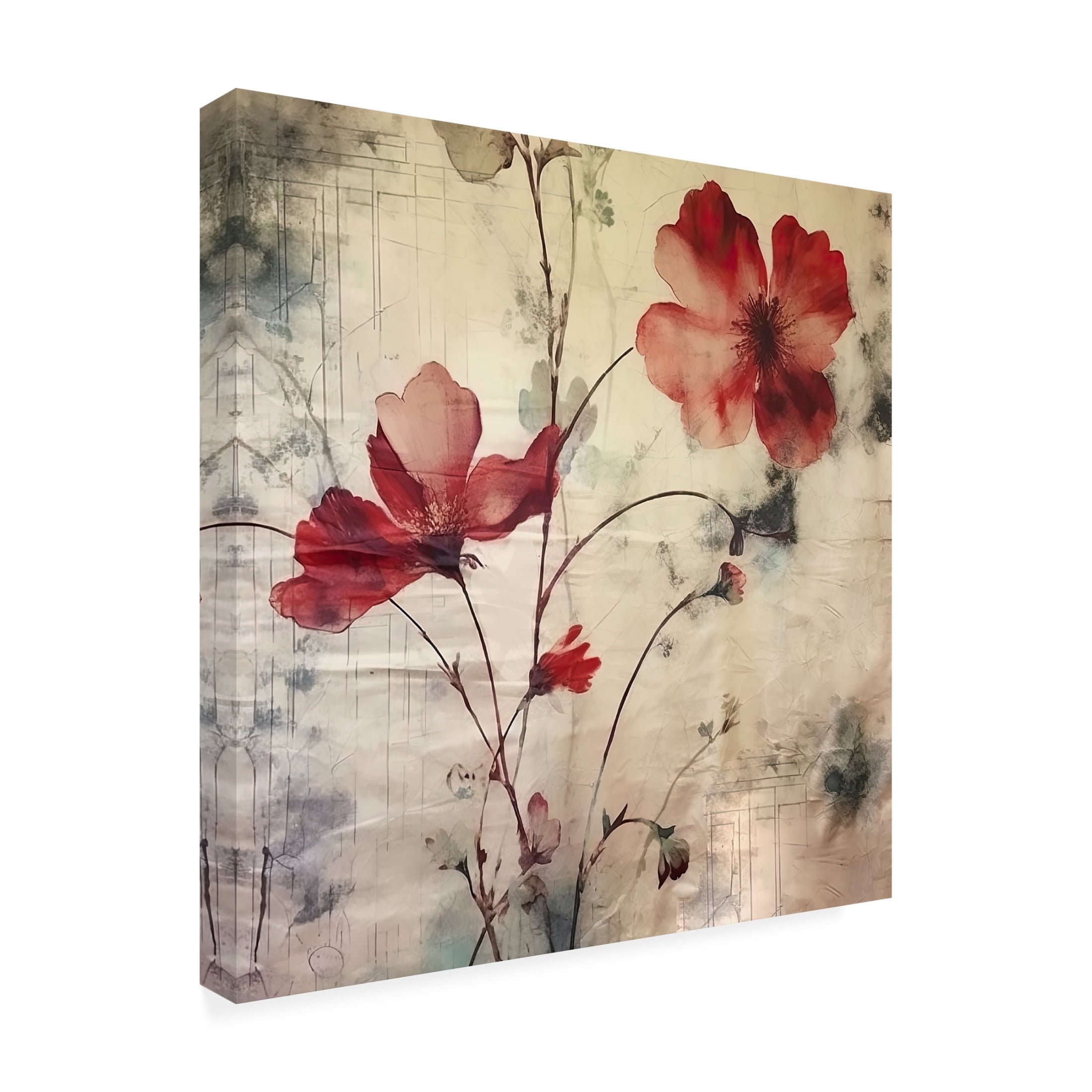 Canvas Wall Art - Sasha 'Cherry Pie I' Wall Art for Living Room, Bedroom, or Office Décor by Trademark Fine Art - 18 x 18 Inches