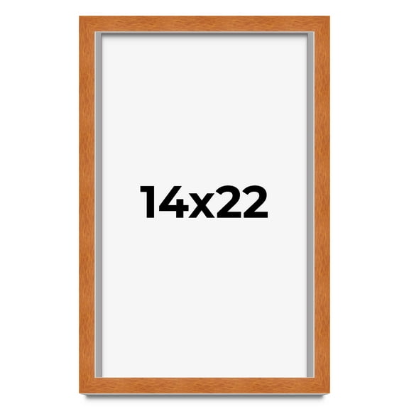 14x22 Shadow Box Frame Brown | 0.875 Inches Deep Real Wood Contemporary Shadowbox Display Frame |