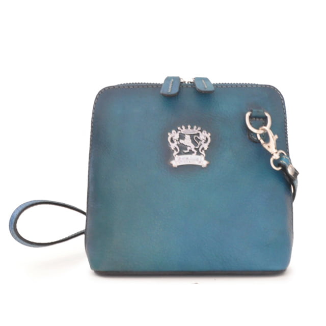 Pratesi Womens Italian Leather Volterra Bruce Small Crossbody Clutchbag in Electric Blue