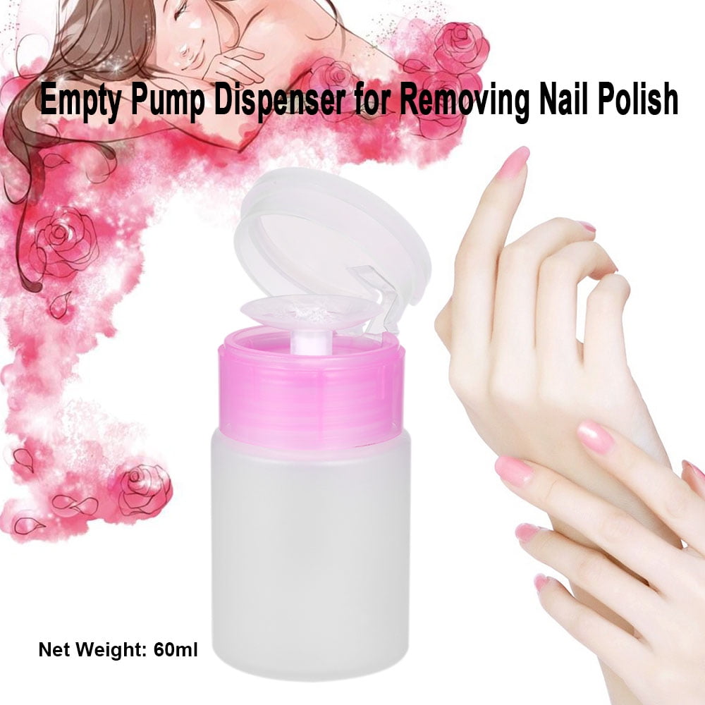 60ml Plastic Bottle Pump Dispenser Empty Nail Polish Remover Nail
