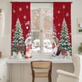 thumbnail image 3 of Red Wooden Gnomes Christmas Sheer Curtains 63 Inches Long, Xmas Tree Snowflakes Winter Light Filtering Window Curtains for Living Room, Rod Pocket Voile Sheer Curtain Drapes, 52"Wx63"L, 2 Panels, 3 of 9