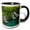 Black/White, variant on 3drose, Waterfall, Plitvice Lakes National Park, Croatia - Eu32 Aje0009 - Adam Jones, 15oz Two-tone Blue Mug