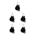 thumbnail image 2 of Qarigey Elegante forma de gato llavero bolsa colgante regalo para amigos lindo gato llavero colgantes regalos sin desvanecimiento NEGRO Type2 NO2, 2 of 6