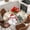 Light pink, variant on Beige Christmas Round Tablecloth, Fitted Table Cover with Elastic for 36"-44" Round Tables, Snowman Xmas Tree Poinsettia Eucalyptus Table Cloth Outdoor Indoor Dinning Party Waterproof Tablecloths