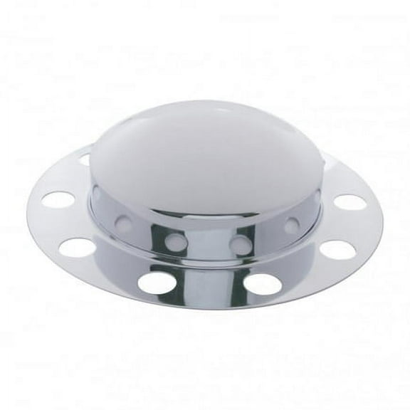 United Pacific 10133 Axle Hub Cover 2 Piece Kit, Chrome, Dome, 10 Holes For