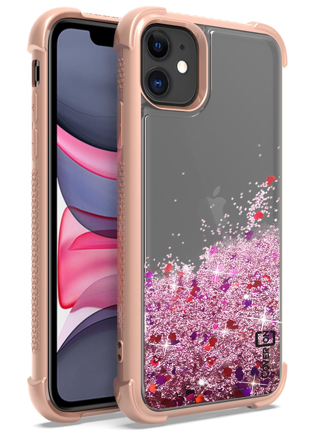 CoverON Apple iPhone 11 Case Liquid Glitter Bling Clear TPU Rubber