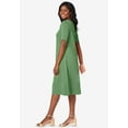 thumbnail image 3 of Jessica London Women's Plus Size Stretch Cotton Square Neck Midi Dress, 3 of 6