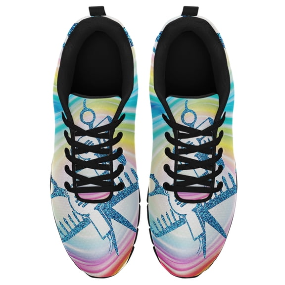 Hairdresser Color Symbols Running Shoes Sneakers Mesh Black Size 3.5