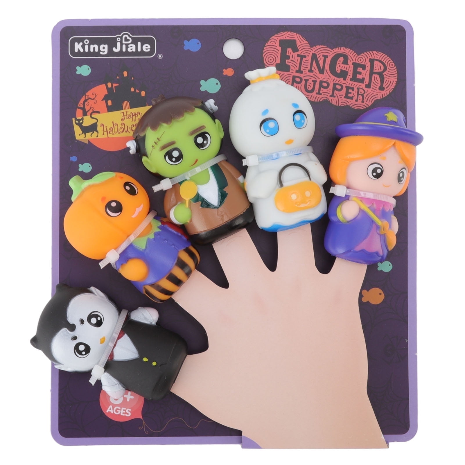 5 Pack Halloween Finger Puppets Set, Halloween Toy for Toddlers for Kids, Stocking Stuffer Toys for Boys Girls, Tiny Toys Party Favors for Kids
