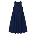 thumbnail image 6 of Karymi Plus Size Bow Keyhole Sleeveless Midi Dress, High Waist A-Line Casual Flowy Summer Dress with Pockets Easter Dress, 6 of 7