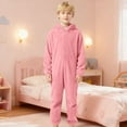 thumbnail image 4 of lnmuld Kids One-piece Solid Color Soft Pajama Jumpsuit for Toddler Kids Cozy Home Sleeper Outfit with Non- Grip Socks Size:11-12 Years, 4 of 6