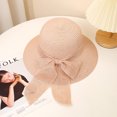 thumbnail image 2 of Caqui - Sombrero de playa plegable - Sombreros de verano para mujer - Sombreros con lazos, 2 of 3