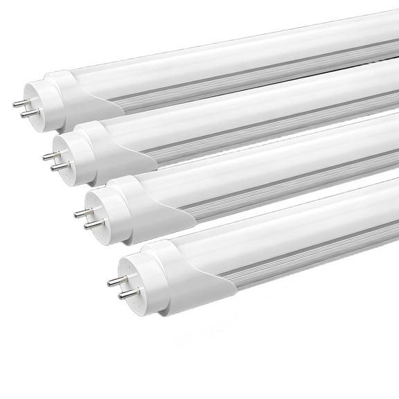 JESLED T8 4ft LED Light Bulbs,22W 2400 Lumens Fluorescent Tube 5000K Daylight Frosted, Ballast Bypass, 6000K Cool White,Double Ended Power,Frosted,4-Pack