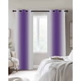 thumbnail image 3 of Purple White Ombre Blackout Curtains 45 Inches Long for Bedroom, Modern Abstract Art Farmhouse Gradient Thermal Insulated Room Darkening Black Out Window Curtain Panels Grommet Drapes for Living Room, 3 of 8