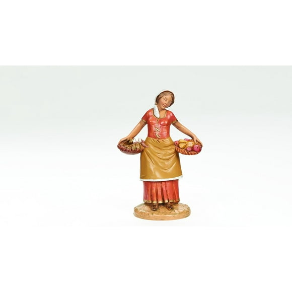 Fontanini par Roman Inc., Antonia le Villageois, Collection 5 Pouces, Figurine de la Nativité et Accessoires, Sculptée et Peinte à la Main