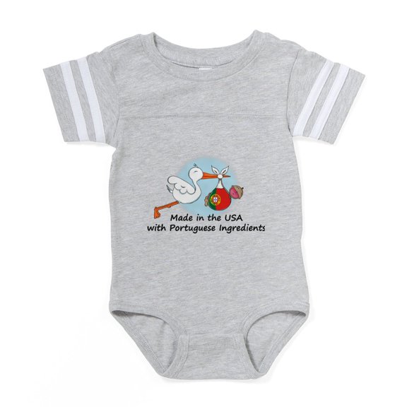 CafePress - Stork Baby Port 2 - Cute Infant Baby Football Bodysuit