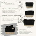 thumbnail image 5 of Sleek Black Cotton Storage Baskets Organizer Padang Bins Stackable for Shelves- Set of 3 - Ideal as Diaper Basket, Dog Toy Basket, Laundry Basket or Baby Gift Basket, 5 of 6