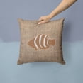 thumbnail image 2 of Carolines Treasures BB1020-BL-BN-PW1414 Fish Burlap and Brown   Canvas Fabric Decorative Pillow BB1020 14Hx14W, 2 of 4