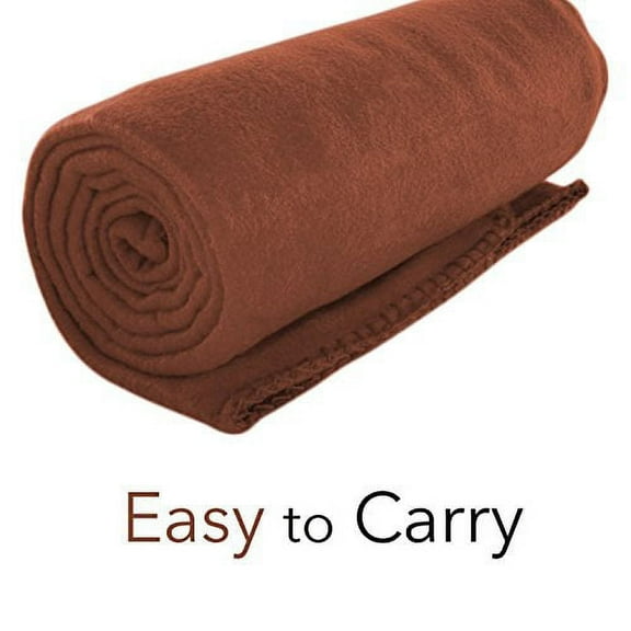 Imperial Home Cozy 50 X 60 Fleece Throw Blanket (Brown)