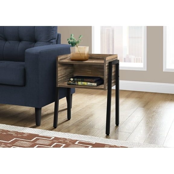 Coffee Tables Accent Table, Side, End, Nightstand, Lamp, Living Room, Bedroom, Brown Laminate, Black Metal, Contemporary, Modern,Wooden Coffee Tables