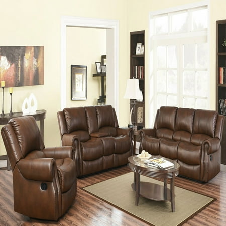 Abbyson Living Ojai 3 Piece Mesa Camel Reclining Sofa Set Abbyson Living Ojai 3 Piece Mesa Camel