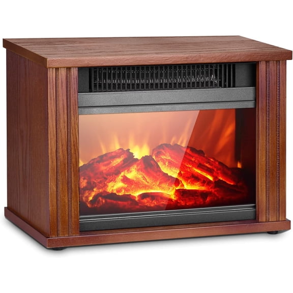 Open Box Air Choice FP401M-W Electric Fireplace Heater, Infrared Fireplace Stove with 3D Flame Effect, Energy Saving,1200W
