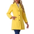 thumbnail image 4 of Abrigo largo de invierno para mujer Inspire Chic, de un solo botón, color amarillo, 4 of 6