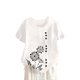 thumbnail image 2 of Fiudx Camisetas para Mujer Blusa Superior de Camiseta de Manga Corta con Cuello Redondo y Botones Informales con Estampado de Moda para Mujer, 2 of 4