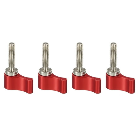 

Uxcell M4 17mm Camera Rotating Knob Aluminum Adjustable Thumb Lever Screw Red 4 Pack