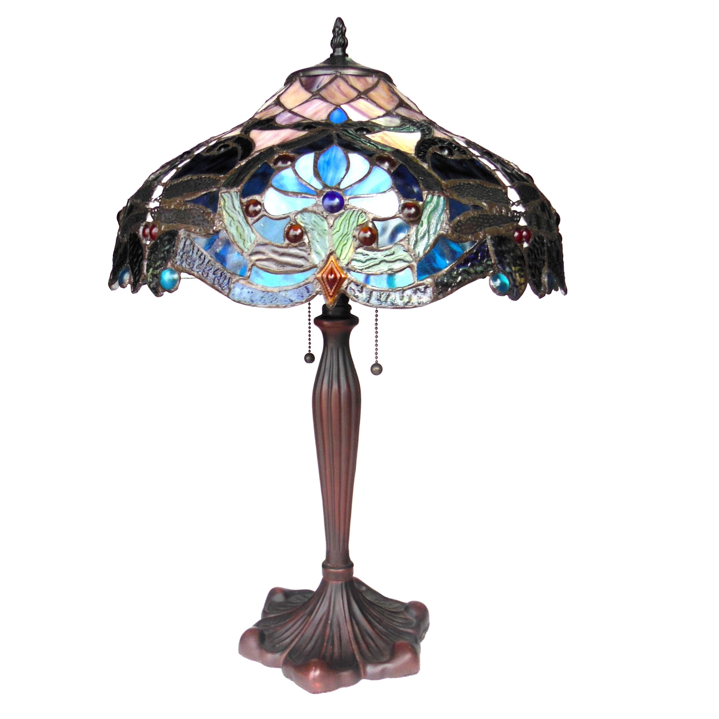 RADIANCE Goods Tiffany-Style 2 Light Victorian Table Lamp 17" Shade