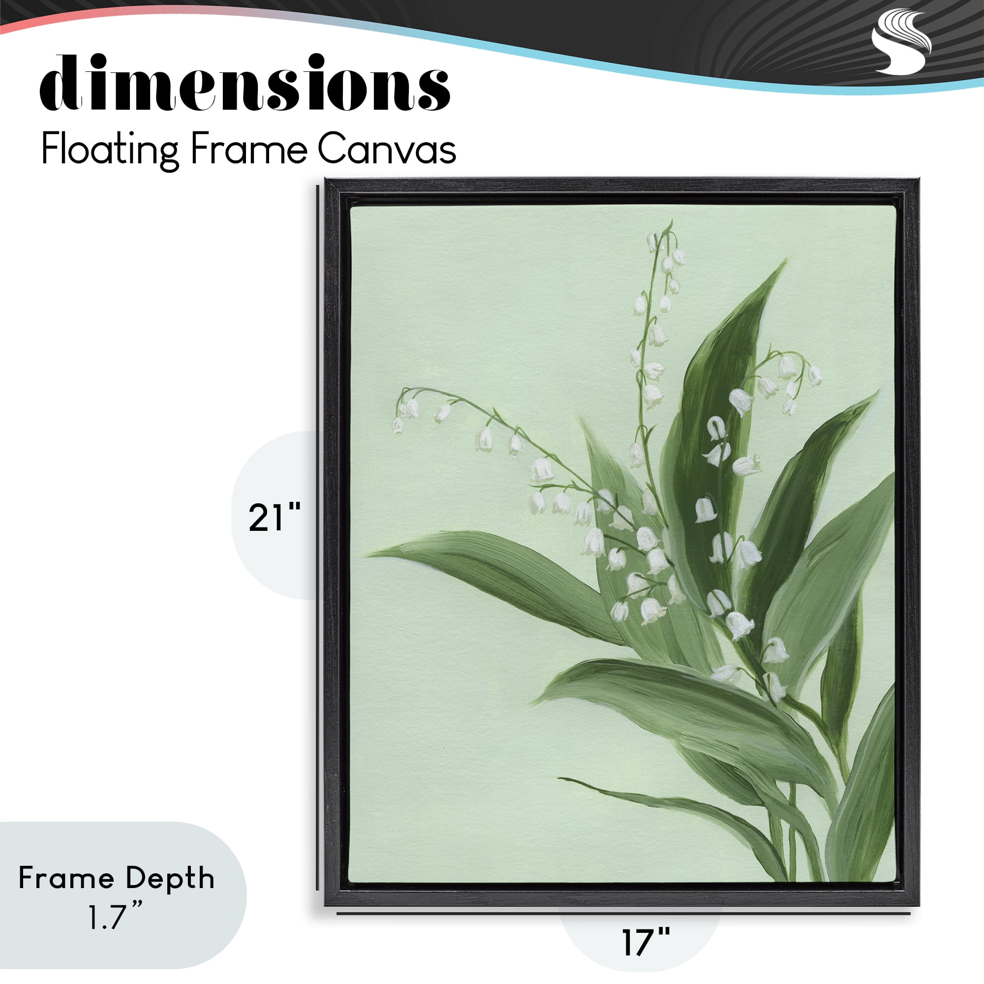 Stupell Industries Gentle Lily of Valley Black Framed Floater Canvas Wall Art, design by Grace Popp