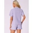thumbnail image 3 of DARING DIVA Pajamas Set 100% Cotton Button Down Notch Collar Sleepwear S Purple, 3 of 6
