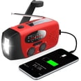 thumbnail image 1 of Radio de manivela de emergencia con linterna LED para emergencias, radio meteorológica portátil AM/FM con cargador de teléfono con banco de energía, 1 of 5