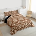 thumbnail image 3 of Feelyou Brown Triangle Aztec Bedding Comforter Set, Boho Rustic Farmhouse Twin Comforter Sets, Western Old Fashion Reversible Bedding Set, Breathable Home Decor, 2 Pieces, 3 of 8