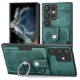 thumbnail image 1 of ELEHOLD Wallet Case for Samsung Galaxy S20 Ultra,with Card Holder 360° Rotation Ring Holder Stand Function Shockproof Anti-Scratch Protective Luxury Leather Purse Case,green, 1 of 8