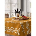 thumbnail image 6 of Orange Spring Leaves Table Cloth, Waterproof Tablecloth for Rectangle Tables, Pastoral Botanical Striped Flowers Reusable Washable Fabric Table Cover for Restaurant Kitchen Dining Tables 52"x70", 6 of 9