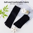 thumbnail image 5 of Yawlsow 6 Pairs Mens Toe Socks, Soft Cotton Crew Five Finger Socks for Running, 5 of 6