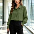 thumbnail image 4 of LEKWK Business Casual Tops for Women Long Sleeve Button Down Shirts Elegant Collared Blouses Fall Professional Office Work Dress Tops, 4 of 8