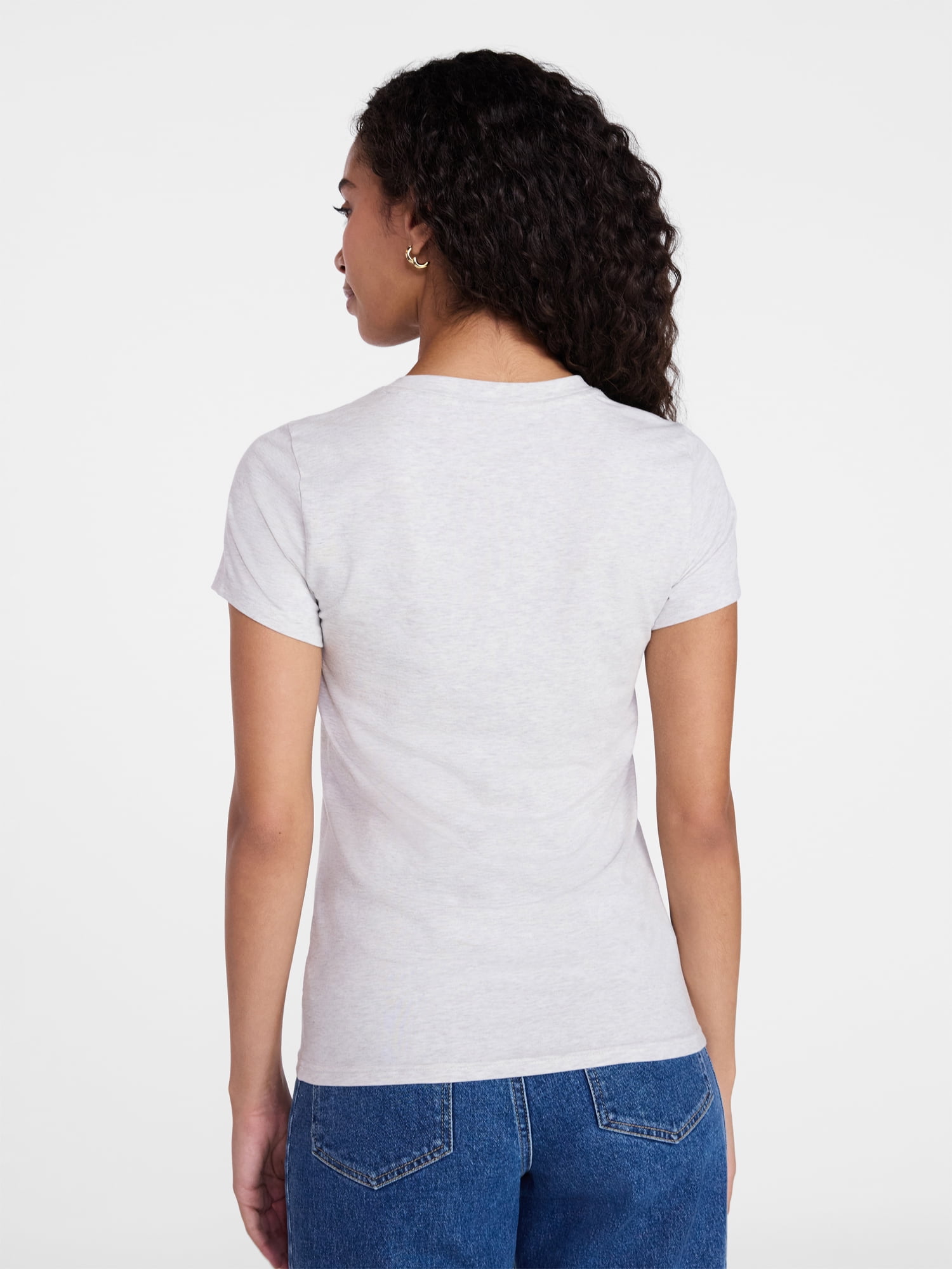 Time and Tru Women's Slim Fit Crewneck Tee with Short Sleeves, Sizes XS-XXXL