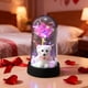 thumbnail image 4 of Luz nocturna conservada de Rose Bear para el Día de San Valentín | Cúpula de Cristal Decorativa Ambiental LED | Adorno romántico de escritorio | Flores de plástico moradas, blancas, azules, rojas, 4 of 6
