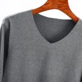 thumbnail image 6 of Aueoeo Shirt For Womens Plus Size Long Sleeve Tops V Neck Casual Loose Fits T-Shirts Lightweight Blouse Dark Gray 2X-L, 6 of 7
