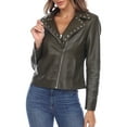thumbnail image 5 of White Mark Women's PU Faux Leather Studded Jacket, 5 of 6
