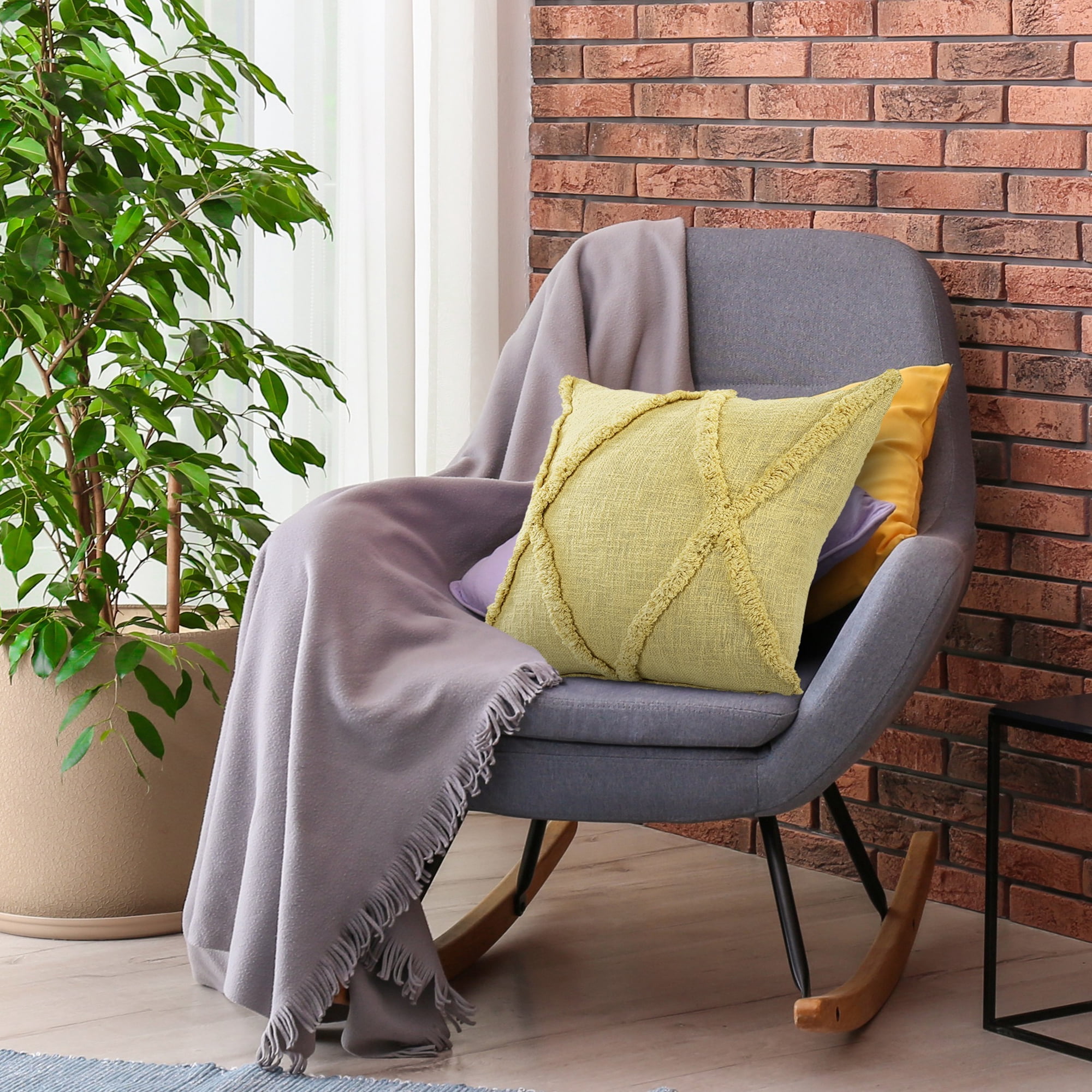 LR Home Riley Pineapple Geometric Transitional Cotton Indoor Throw Pillows, 20" x 20", Set of 2