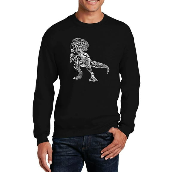 LA Pop Art Men's Word Art Crewneck Sweatshirt - Dino Pics