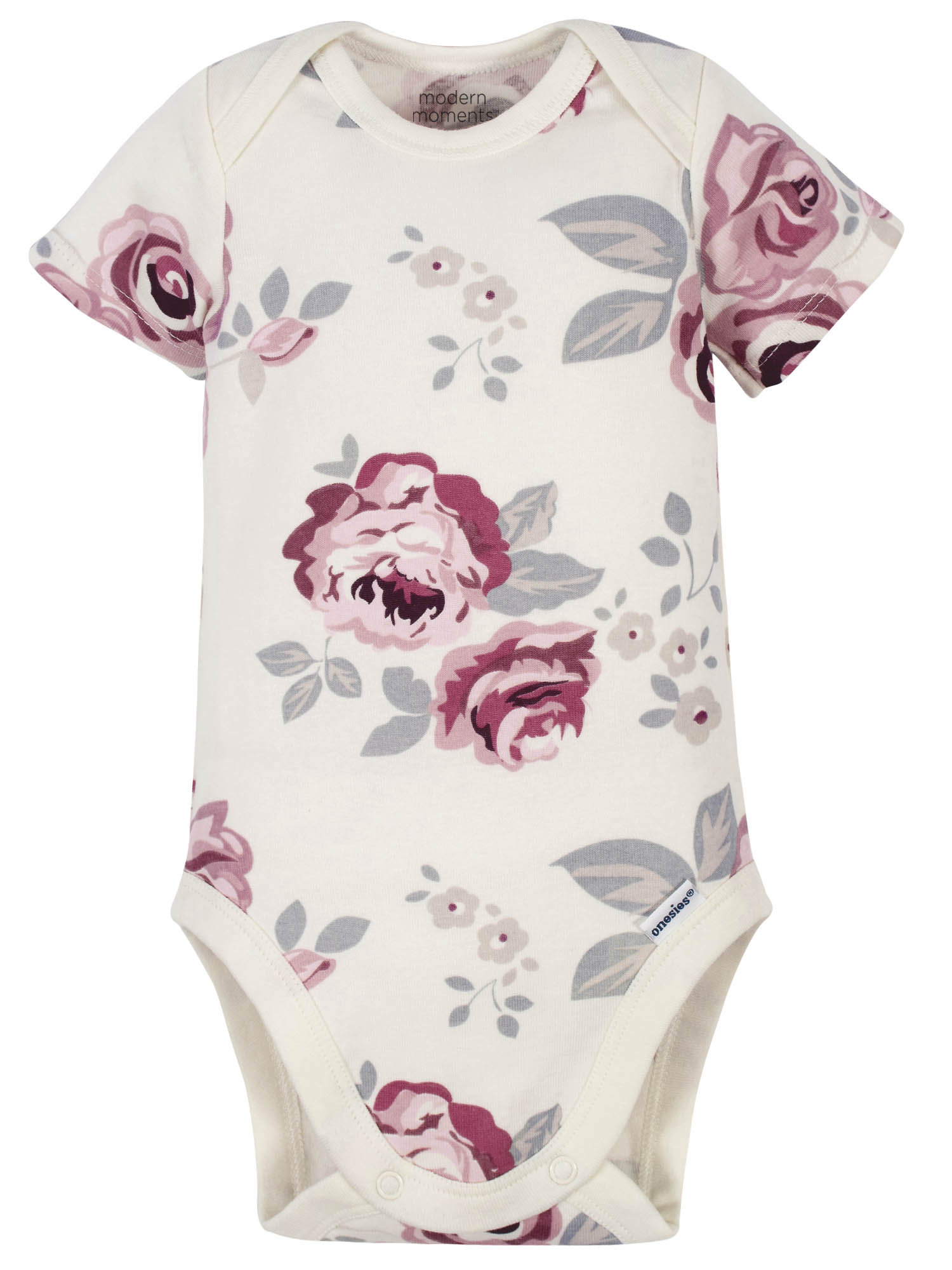 Modern Moments by Gerber Baby Girl Bodysuits, 4-Pack, Newborn-12 Months - image 5 of 8