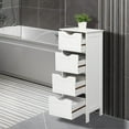 thumbnail image 2 of HEYWU Bathroom Wooden Storage Cabinet, White, 9.4'', 2 of 9