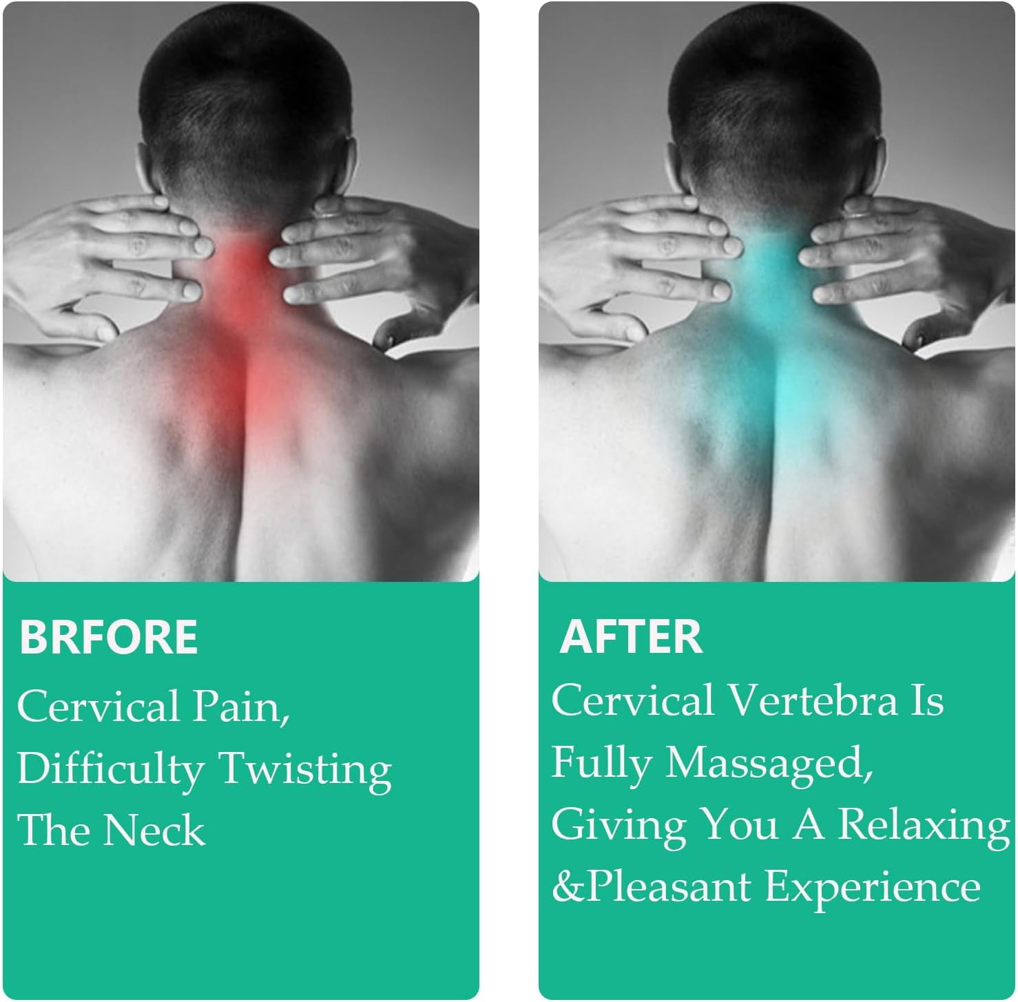 Vitality Magic Pro 2.0 Neck Massager - Upgraded Neck Massager【4 Heated Heads】【6 Massage Modes】【14 Adjustable Gears】 Ergonomic Design, Promotes Muscle Relaxation, Portable, Lightweight