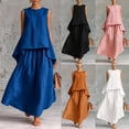 thumbnail image 1 of Sentmoon Ensembles d'Été Deux Pièces pour Femmes Jupes Maxi pour Femmes Jupes Midi Taille Haute pour Femmes Tendance Sans Manches Col Ras du Cou Coupe Régulière Jupes-Short Sport pour Femmes pour le Travail et le Bureau P-2TG, 1 of 6