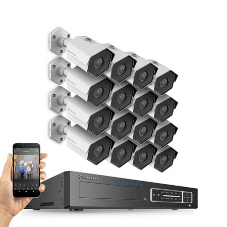 Amcrest 4MP Security Camera System, w/ 4K 32CH (16-Port